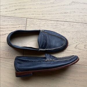 Classic Navy Leather Loafers 7